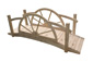Ponte in legno decorativo NATURALE con ruote di carro